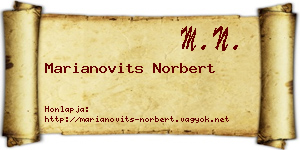 Marianovits Norbert névjegykártya