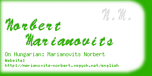 norbert marianovits business card